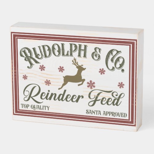 Rudolph and Co Christmas Wooden Box Sign