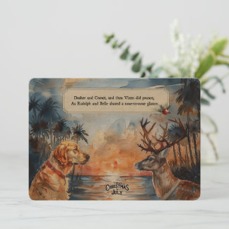 Rudolph & Belle at the Beach – 5x7 Greeting Card