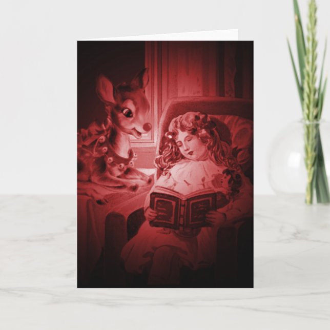 Rudolph Book Light Christmas Card (Front)