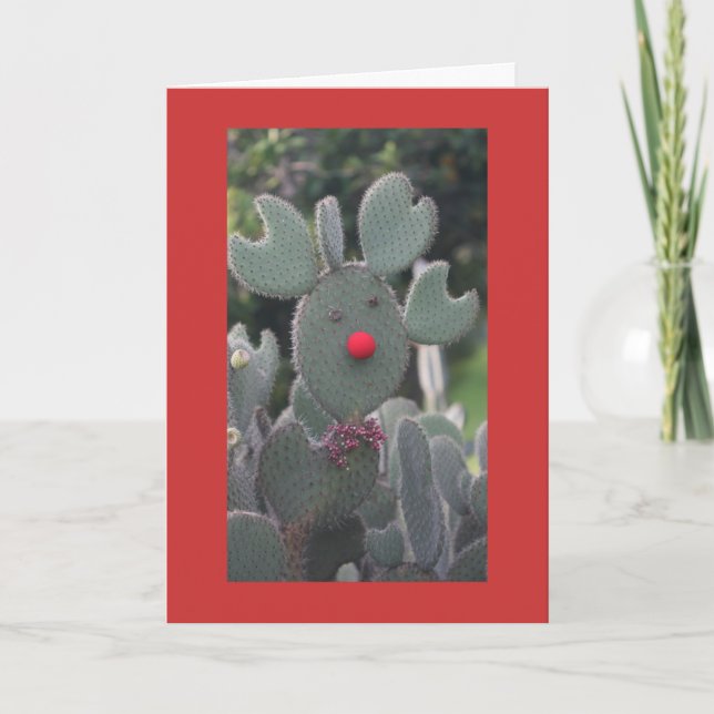 Rudolph Cactus Holiday Card (Front)