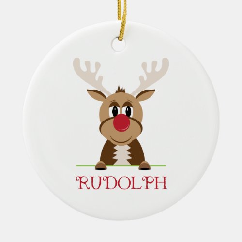 Rudolph Ceramic Ornament