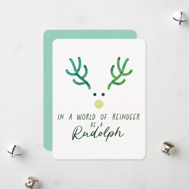 Rudolph Christmas Card (Front/Back In Situ)