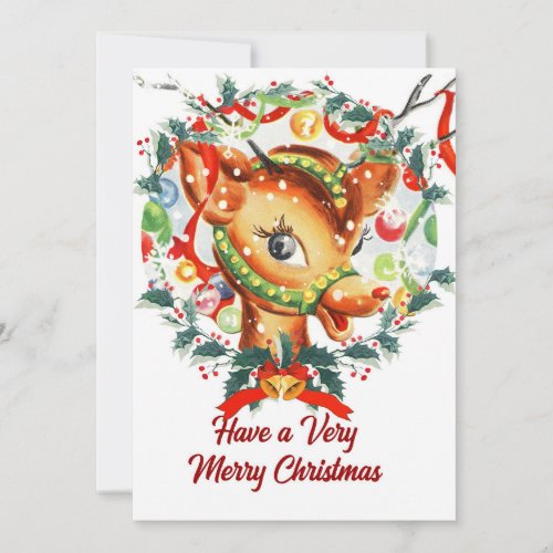 Rudolph Christmas Card Antique Vintage