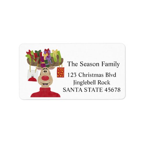 Rudolph Christmas Gifts Reindeer Label