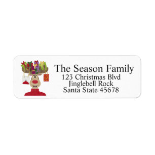 Rudolph Christmas Gifts Reindeer Label