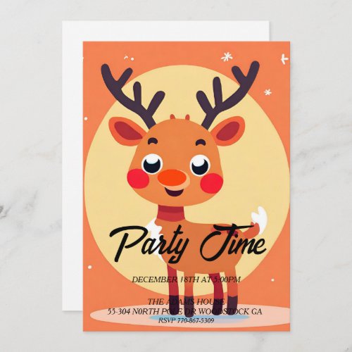 Rudolph Christmas Holiday Party Invitation