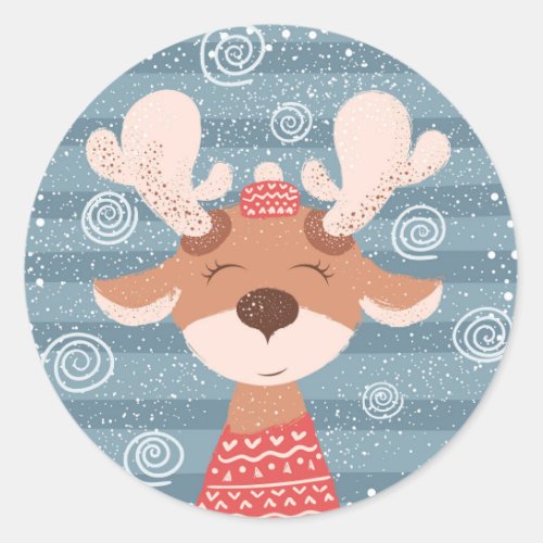 Rudolph Classic Round Sticker