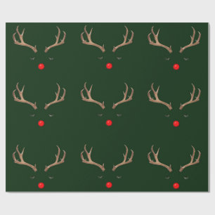 Rudolph Dark Green Wrapping Paper