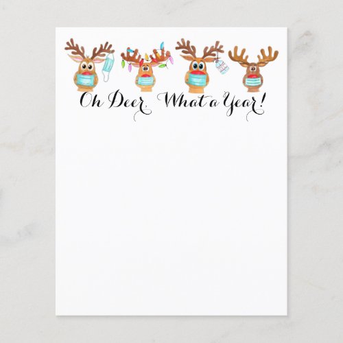 Rudolph Face Masked Reindeer Christmas Letter