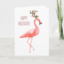 Rudolph flamingo funny holidays holiday card