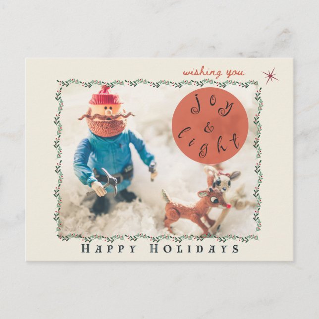 Rudolph & Friends Holiday postcard (customizable) (Front)