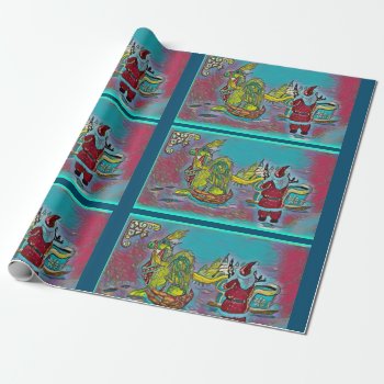 Rudolph Gots Nothing On This Dragon Wrapping Paper by UndefineHyde at Zazzle