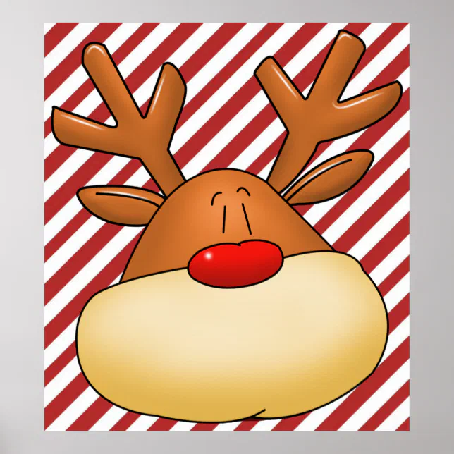 Small Rudolf Head rudolph head poster | Zazzle