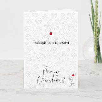 Rudolph in a Blizzard Merry Christmas Card