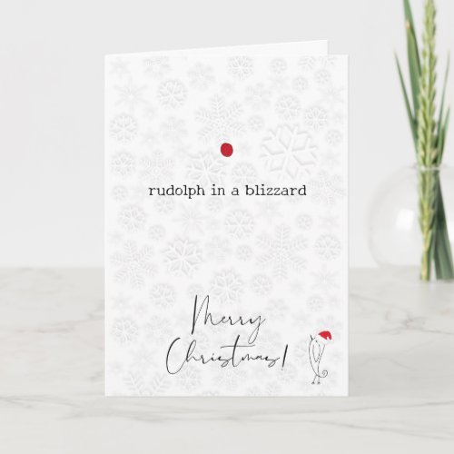 Rudolph in a Blizzard Merry Christmas Card