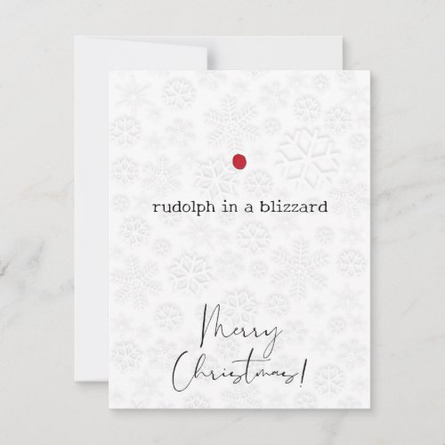 Rudolph in a Blizzard Merry Christmas Card