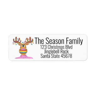 Rudolph LGBT Face Masked Reindeer Label
