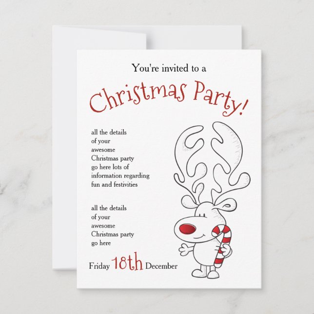 Rudolph Party Invitation (Front)