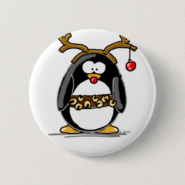Rudolph penguin button (Front)