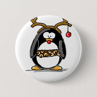 Rudolph penguin button