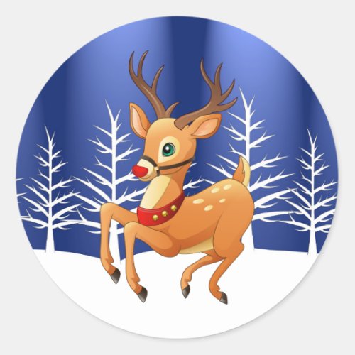 Rudolph Prancing Stickers