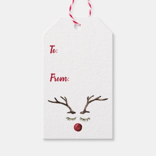 Rudolph Red Nose Reindeer Gift Tags