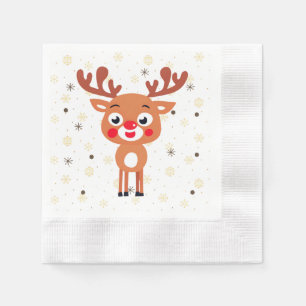 Rudolph Red Nose Reindeer Paper Napkin