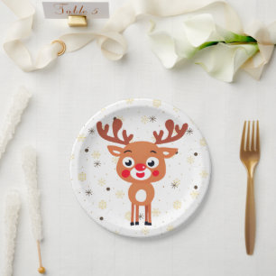 Rudolph Red Nose Reindeer Paper Plate
