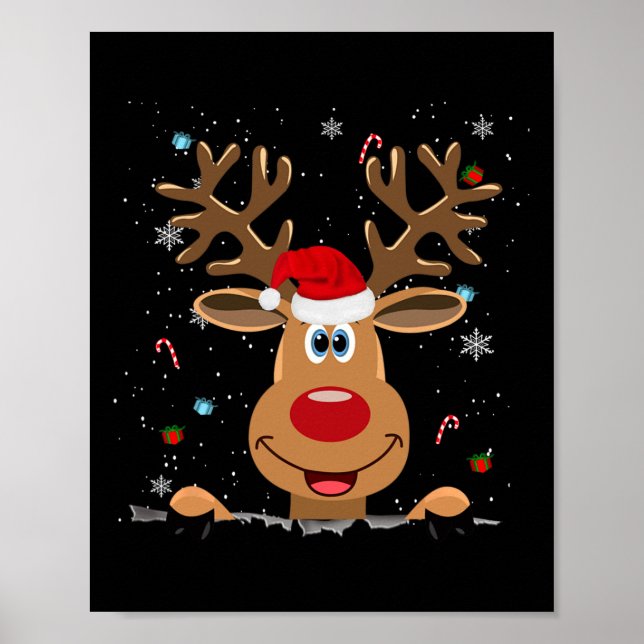 Rudolph Red Nose Reindeer Santa Christmas  Poster (Front)