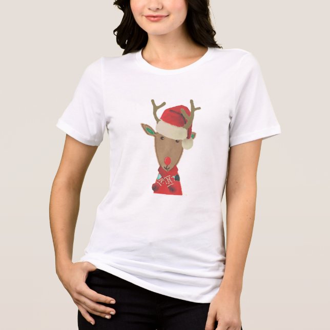 Rudolph Red Nose Reindeer Shirt - Christmas Tee! (Front)