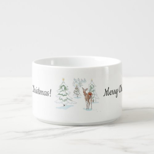 Rudolph Red Nose Reindeer Snow Scene Personalize Bowl