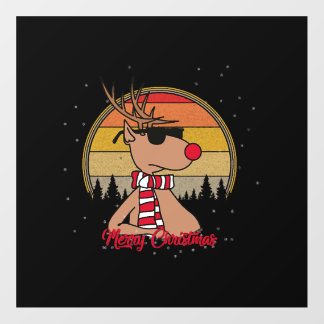 Rudolph Red Nose Reindeer Vintage Sunset Christmas Floor Decals