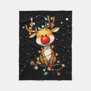 Rudolph Red Nose Santa Claus's Reindeer Christmas  Fleece Blanket