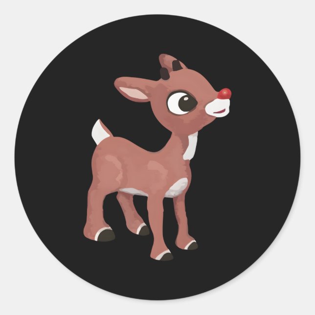 Rudolph Red Nosed Reindeer Pajamas Classic Round Sticker (Front)