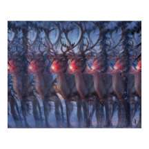 Rudolph Reindeer 3D Stereogram Christmas Scene 