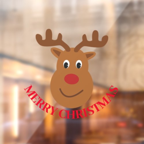 Rudolph Reindeer Christmas Design Window Cling