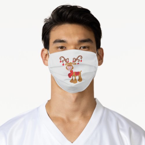 Rudolph Reindeer Christmas Holiday Adult Cloth Face Mask