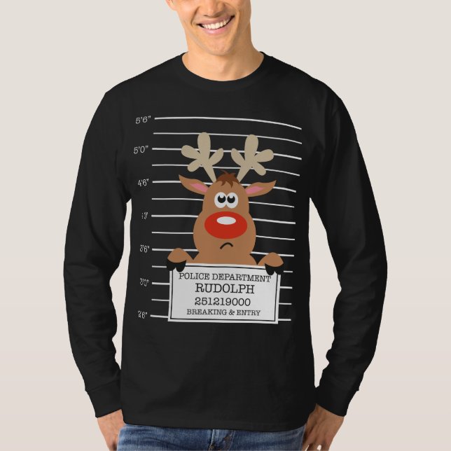Rudolph Reindeer Criminal Xmas Christmas Sweater (Front)