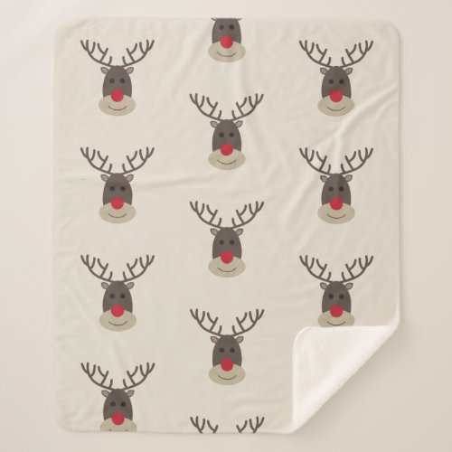 Rudolph Reindeer Sherpa Blanket