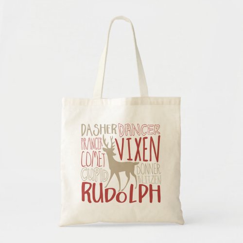 Rudolph Reindeer Silhouette Tote Bag