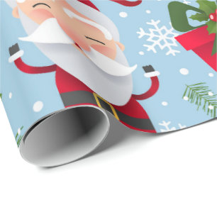 Rudolph Santa Snowflakes Christmas Wrapping Paper