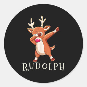 Rudolph Santas Reindeers Family Matching Outfit Ch Classic Round Sticker