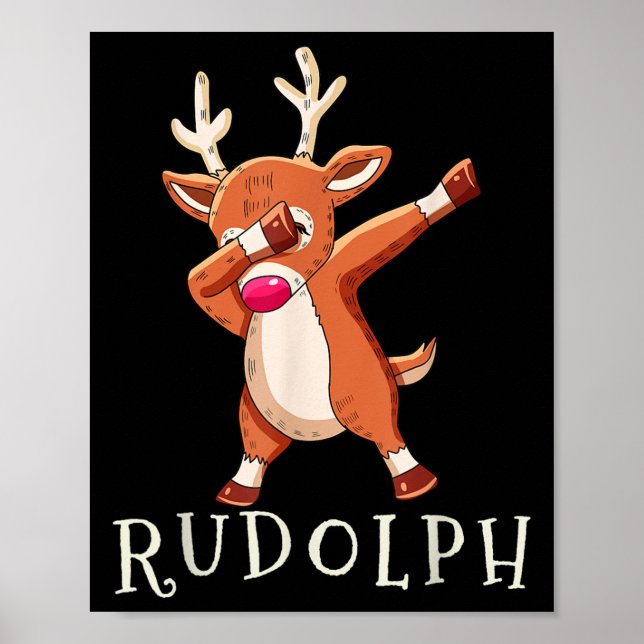 Rudolph Santas Reindeers Family Matching Outfit Ch Poster (Front)