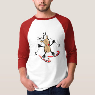 rudolph skiing on camdy canes T-Shirt
