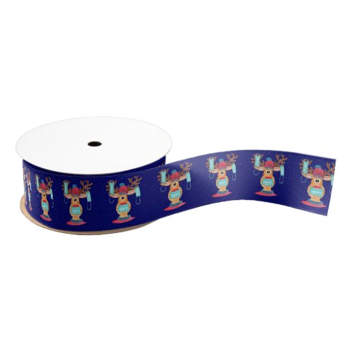 Rudolph the Face Masked Reindeer Grosgrain Ribbon