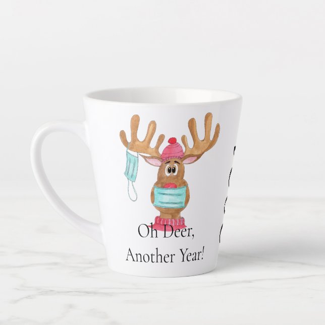 Rudolph the Face Masked Reindeer Latte Mug (Left)