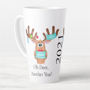 Rudolph the Face Masked Reindeer Latte Mug