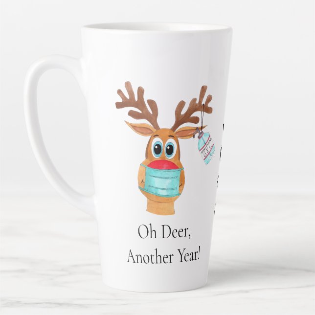 Rudolph the Face Masked Reindeer Latte Mug (Left)