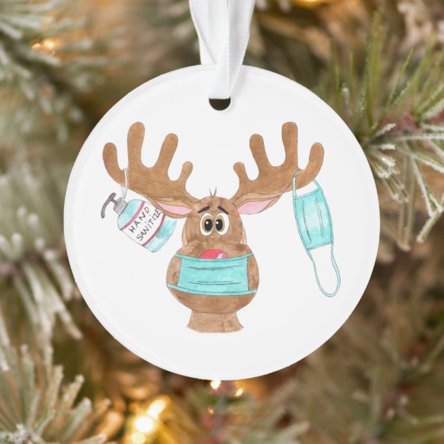 Rudolph the Face Masked Reindeer Ornament (Tree)