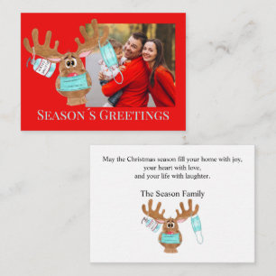 Rudolph the Face Masked Reindeer Photo Card